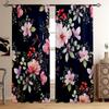 Retro Flower Pastoral Style Printed Curtains Bedroom Living Room Study Kitchen Curtains Window Decoration Easy To Wash And Care