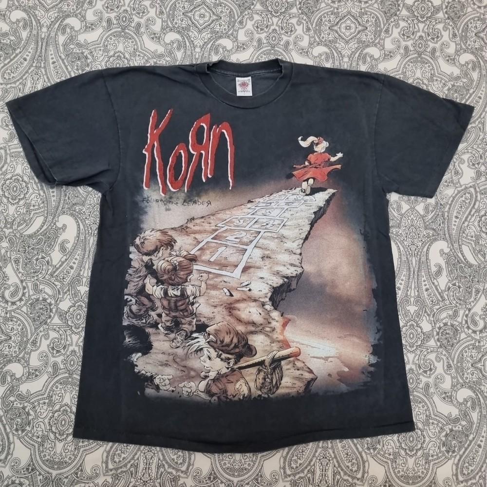 Korn Vintage Shirt Follow The Leader Graphic Print 90s Metal Slipknot