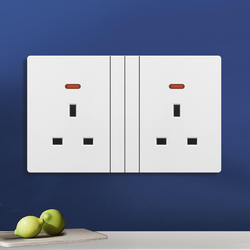 British 13A Multi-Hole Switch & Socket Panel with Type-C Fast Charge for Hong Kong & Macao
