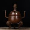 Bronze Crowned Ear Footed Auspicious Beast "Peaceful Elephant" Incense Burner Home Living Room Decoratio