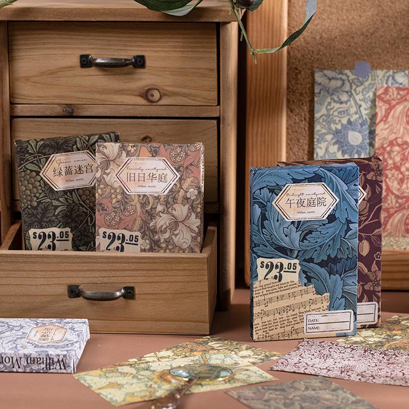 60pcs/boxed Vintage Literature and Art Hand Tent DIY Decorative Foundation Paper Hand Made Scrapbooking Junk Journal Supplies