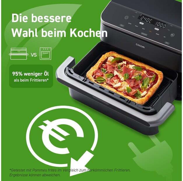 Фритюрница Cosori Dual Blaze Twin Fry 10l schwarz/silber (CAF-TF101S-AEU)