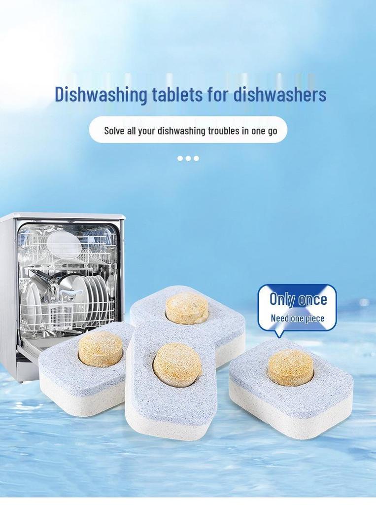 Three-in-One Dishwasher Tablets: Detergent, Water Softener, Oil Remover for Efficient Cleaning