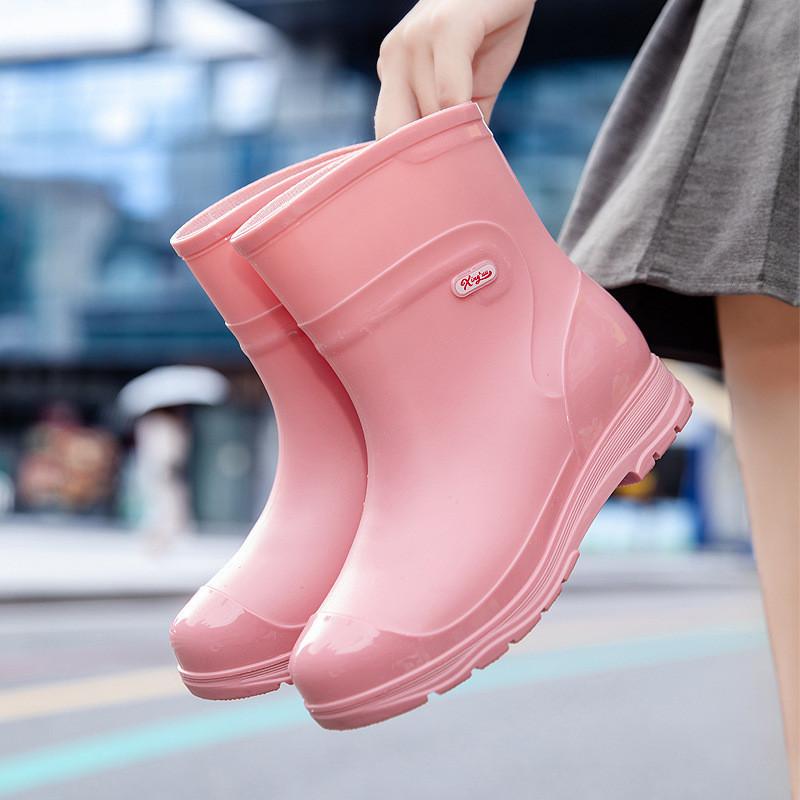 Японские новые средние резиновые сапоги для дождя женская модная обувь для воды нескользящая обувь для воды среднего размера для взрослых высокие резиновые сапоги для дождя 36 3967₽