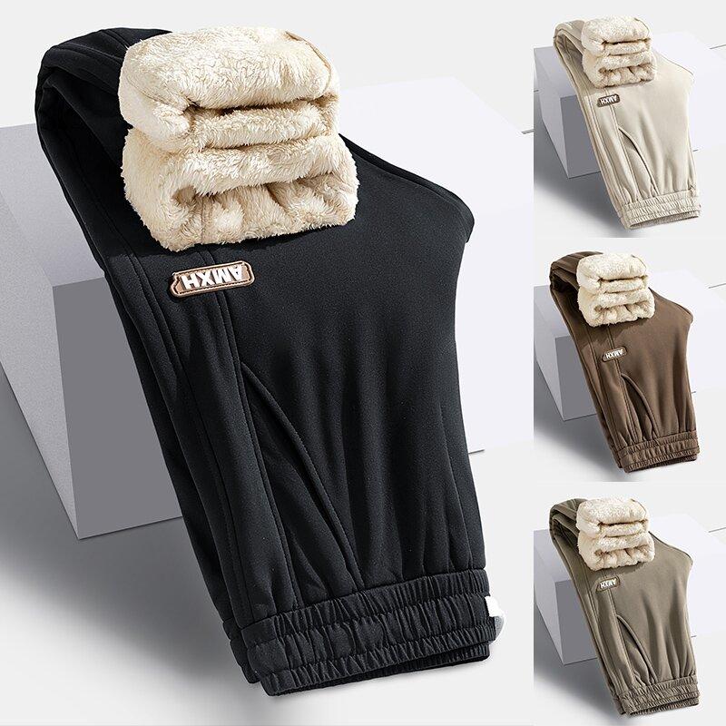 Autumn and Winter New Fleece Thick Warm Pants Men's Casual Loose Comfortable Plus-Size Pants 5XL