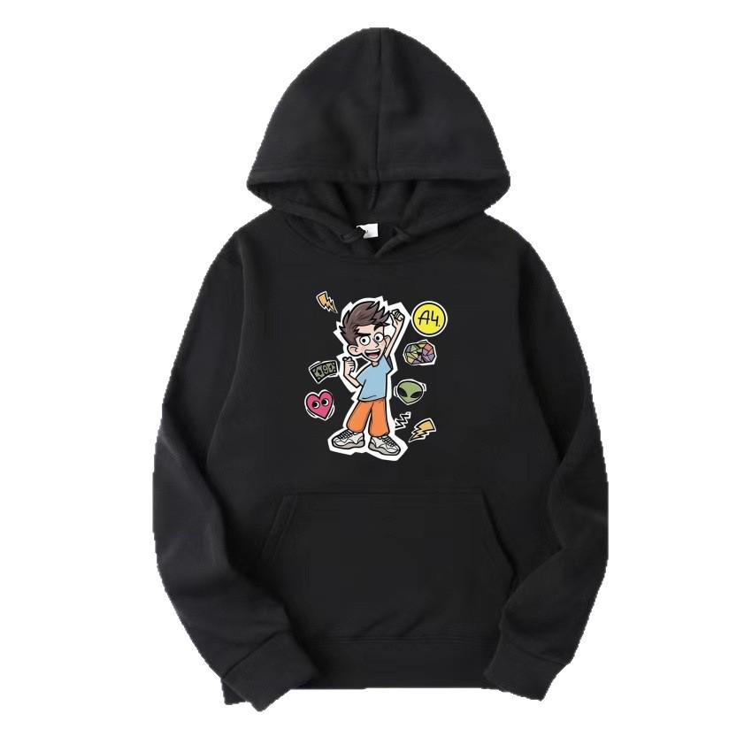 Hobby Cartoon Boy A4 Unisex Children's Hooded Sweatshirt - Spring/Autumn Pullover