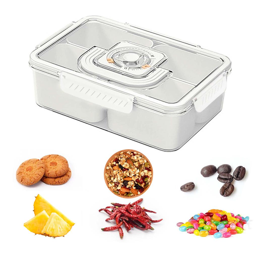 ABS Snackle Box Container With Time Record Party Or Picnic Snack Trays With Compartments Snack Boxes