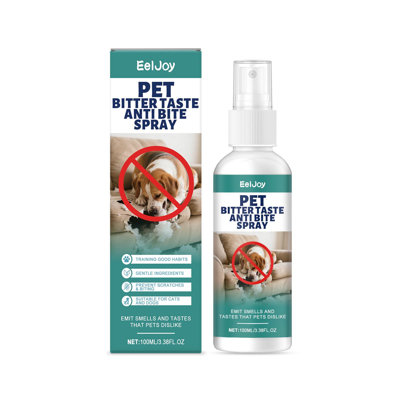 

EelJoy Pet Anti Bite Spray Bitter Taste Behavior Training Positive Reinforcement Natural Ingredients Pet Deterrent Spray 100ml