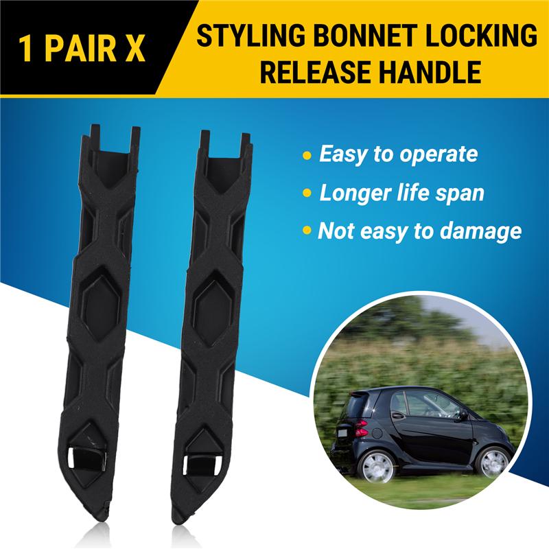 A16P-1 Pair Styling Bonnet Locking Release Handle A4518800120 A4518800220 For Smart Fortwo 451 2008 -2015