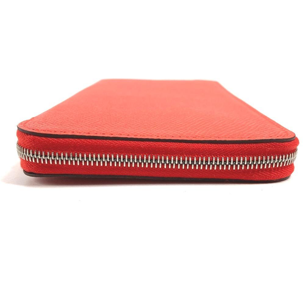 HERMES Azap Long Silk-In Wallet Zip Around Long Wallet Epsom Capusine Orange