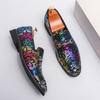 Designer New Men Dress Leather Shoes For Male Luxury British Colours National Pattern Oxfords Gentleman Wedding Prom Footwear