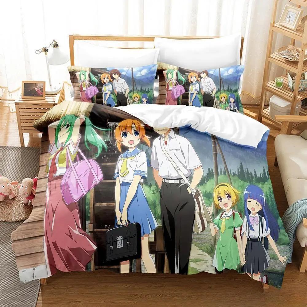 

3D Print Anime Higurashi When They Cry Bedding Set Single Twin Full Queen King Size Bed Set Aldult Kid Bedroom Duvet Cover Sets EU single(135x200cm)