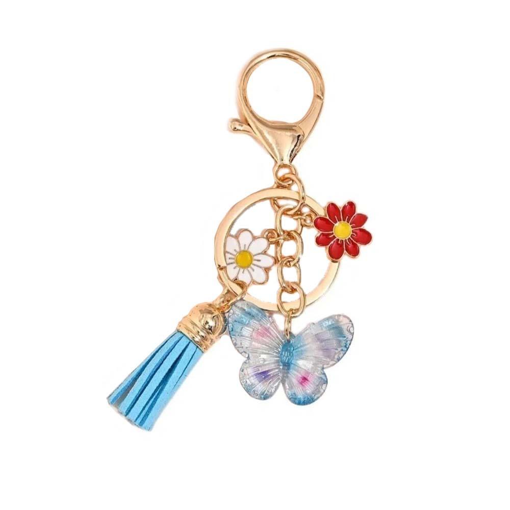 

Кисточка Бантик Подвеска Цветок Брелок для ключей автомобиля Креативный Брелок-бабочка Подарки синий