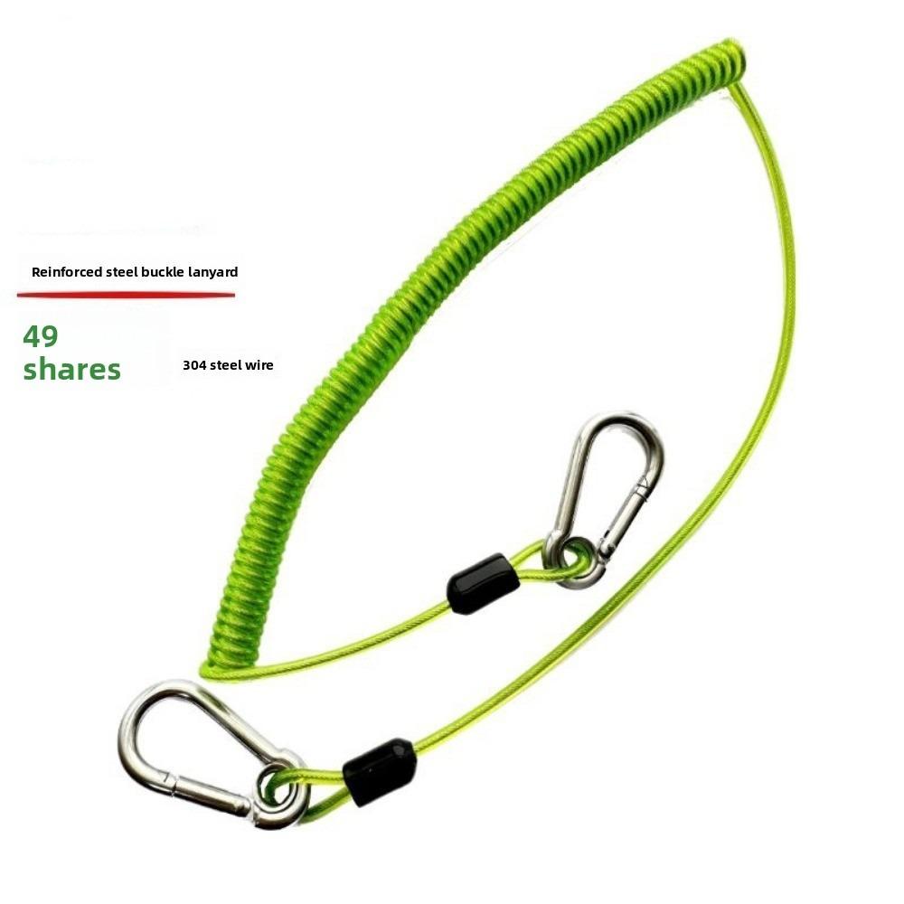 

New with Metal Carabiner Outdoor Key Cord 304 Stainless Steel Multistyles Anti-slip Rope Weighing 46KG Fishing Lanyards зелений