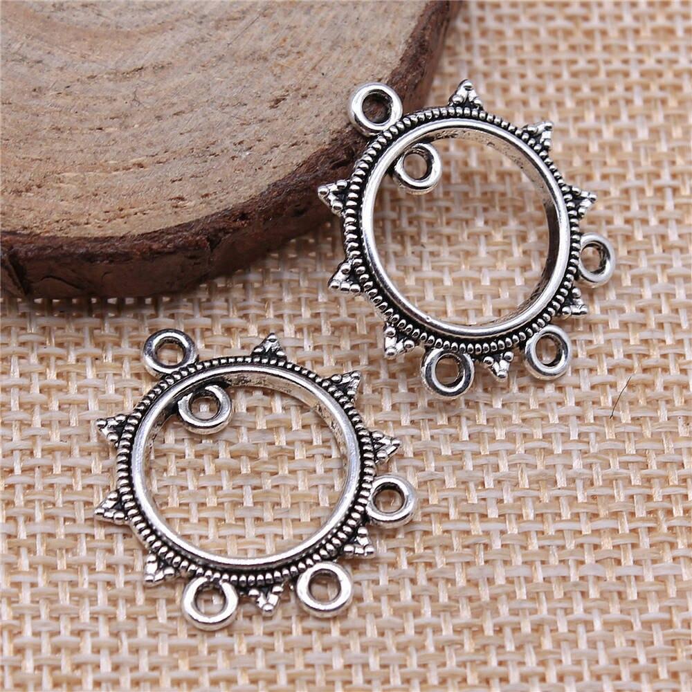 Round Perforated Earring Connectors Components Jewellery Making Supplies Art Crafts Diy Make Accessories