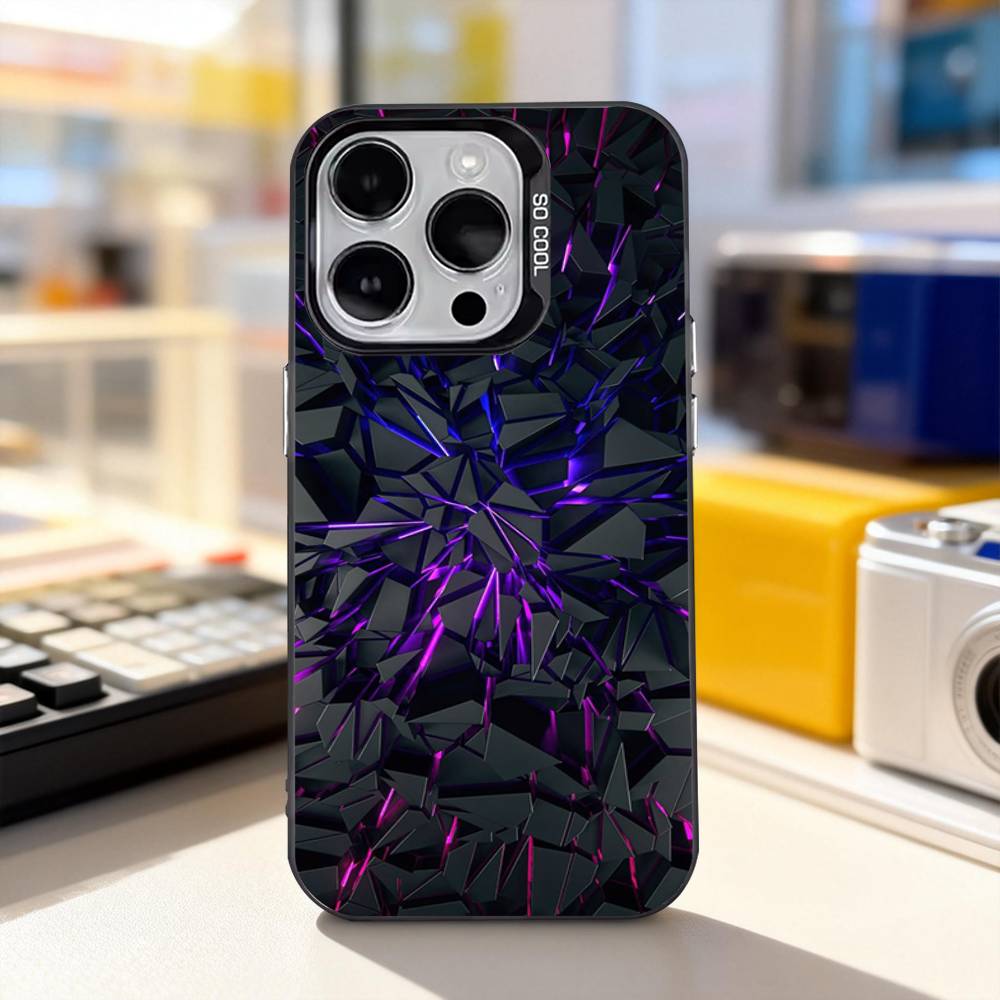 Carbon Fiber Pattern Painting Phone Case For iPhone 11,12,13,14,15,16,17,Pro,Max,Plus,E,Air,Mini IMD Matte Black