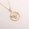 Holy Spirit Bird Women's Pendant Necklace Set with Zirconia Multi-color Decorative Necklace