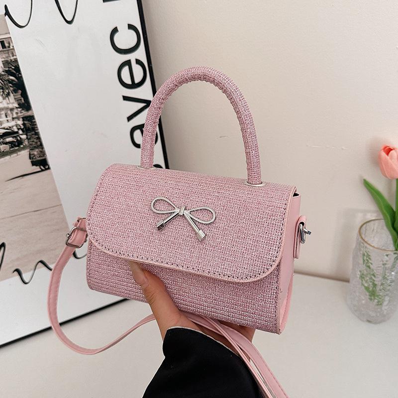 2025 New Bow Niche High Sense Foreign Simple High Value Single Shoulder Messenger Bag Temperament Small Square Bag Women