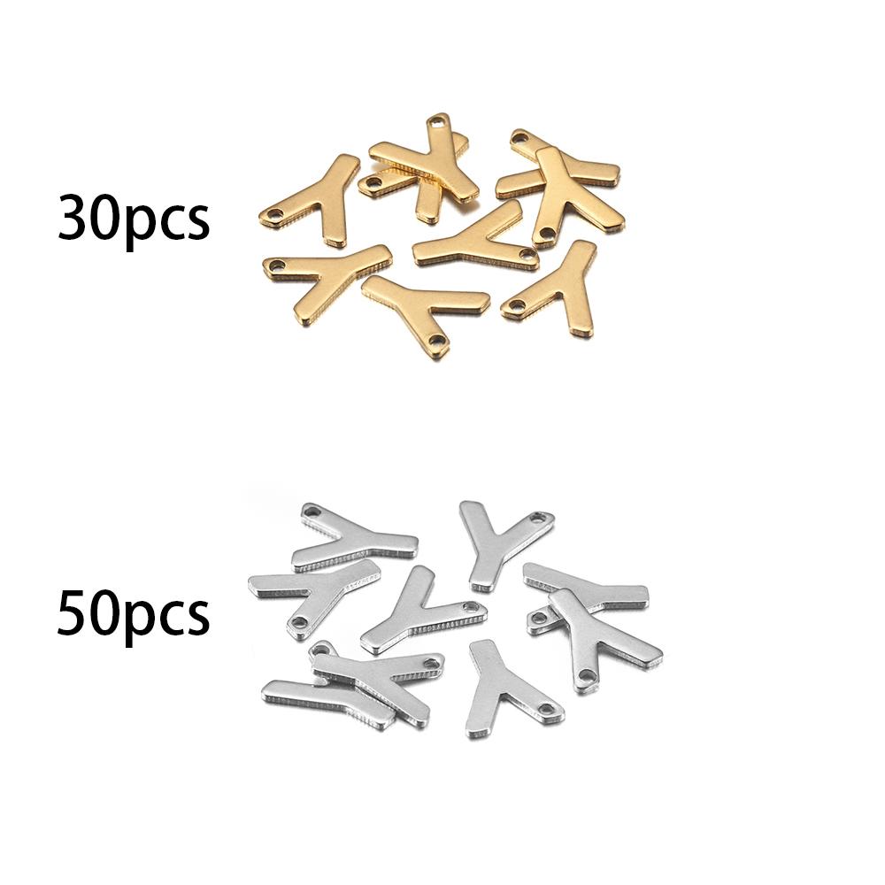 26/50 Stück Edelstahl Gold A-Z Buchstaben Anhänger Alphabet Charms Armband Ohrring für Damen Für DIY Schmuck Anhängerherstellung Zubehör