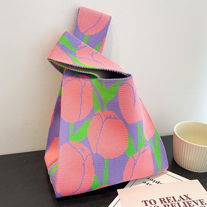 2025 Knitted Bucket Tote: Festive Gift Souvenir Bag