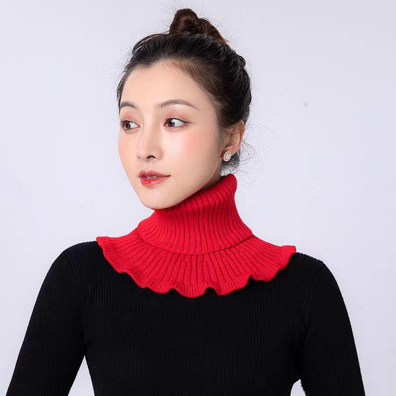Women's Knit Snood: Warm High-Neck Wool Collar for Autumn & Winter