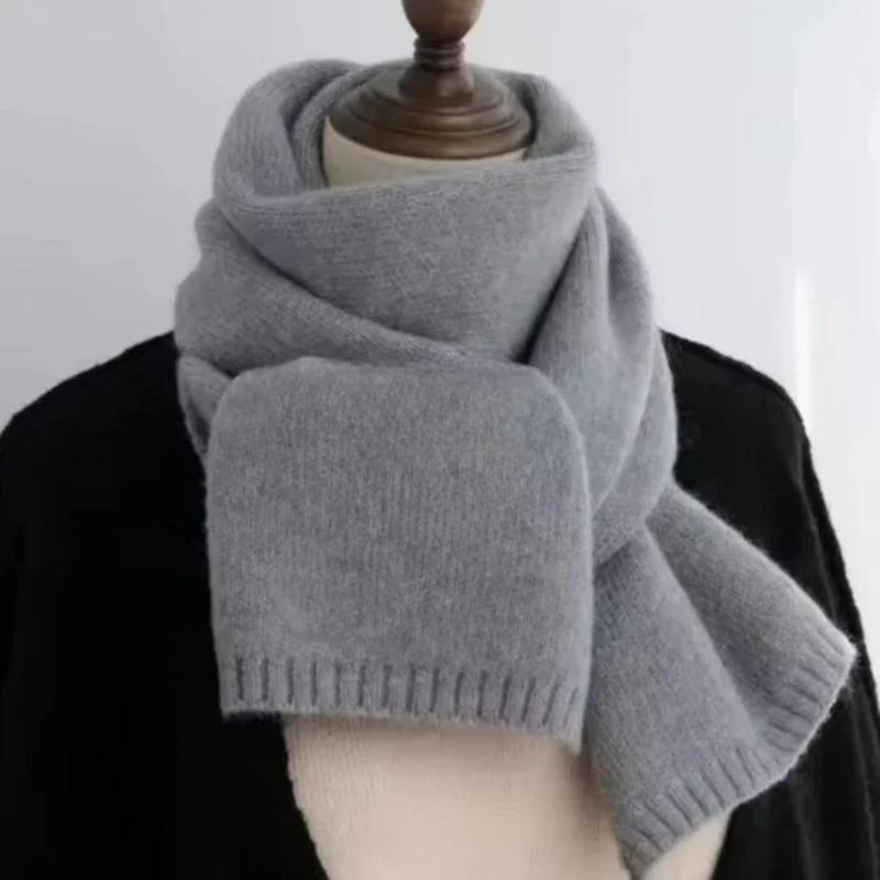 

Winter Thermal Knitted Scarf Unisex Solid Color Neck Shawl Wrap Warm Windproof Solid Color Women Men Fashion Motorcycle Scarfs 160 x 24cm