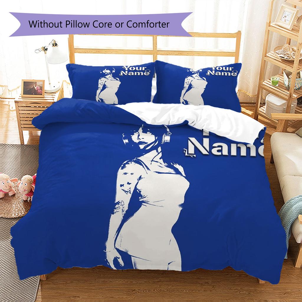 Aitana Custom Name Pattern Bedding,Quilt Set Quilt Cover Pillowcase Home Birthday Gift(1 * Duvet Cover + 2 * Pillowcase, Without Core)