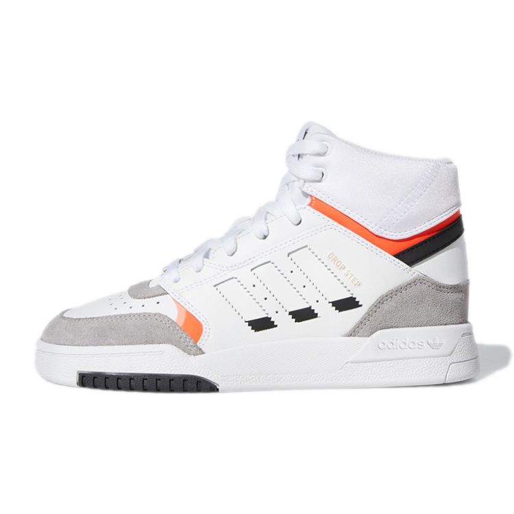 Adidas Originals Drop Step J Comfortable Casual High-Top Kids Skate Shoes Kids Sneakers White Gray EE8755