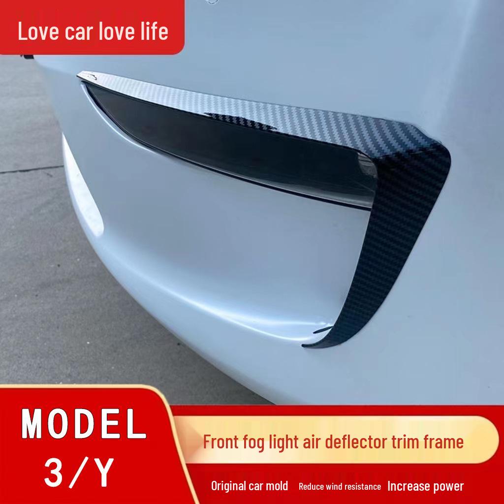 Tesla Model Y/3 Bumper Fog Light Anti-Collision Decorative Frame & Wind Knife Headlight Eyebrow