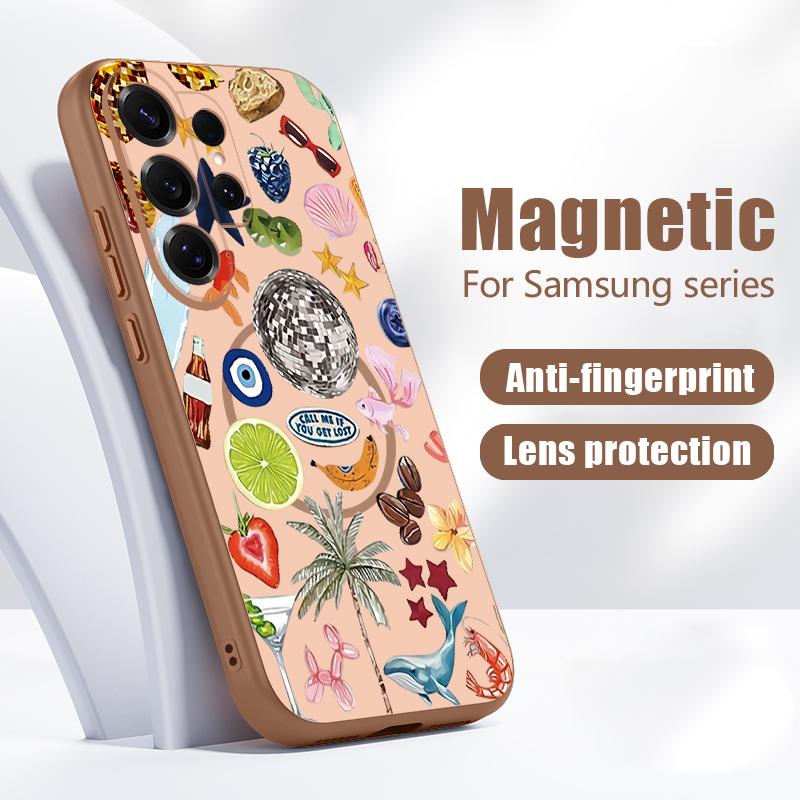SeaWorld Pattern Case For Samsung Galaxy S26 Ultra S25 Edge S24 Plus S23 FE S22 A17 A54 A55 A56 A57 5G Magnetic For Magsafe Cover Octopus Starfish