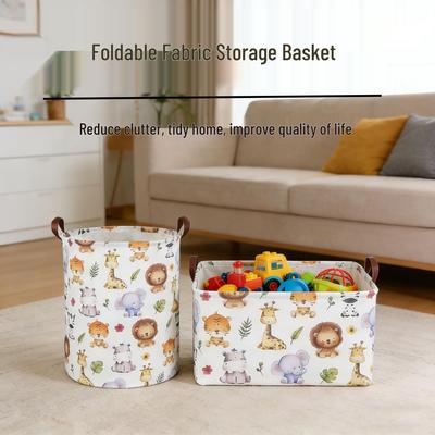 Foldable Cartoon Animal Storage Basket for Toys & Laundry