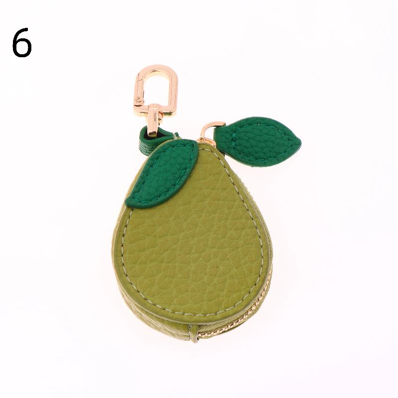 Mini Cherry Fruit Shape Coin Purse Strawberry Cute Pu Leather Pendant Korean Style Keychain Earphone Bag Mini Storage Bag