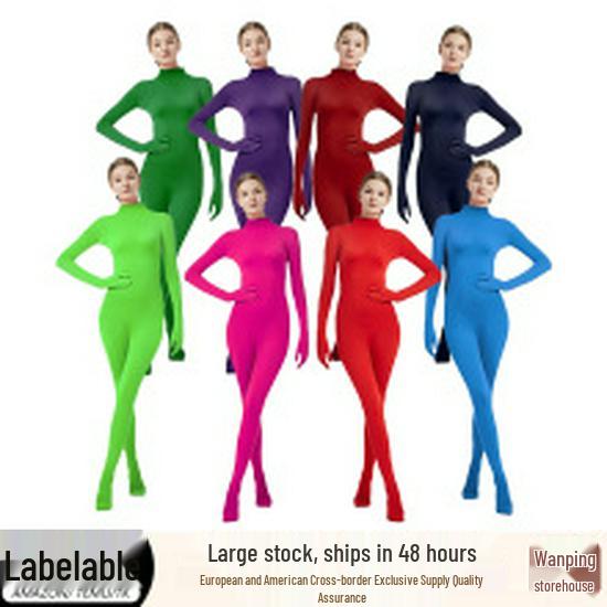 Men's Solid Color Tight-Fitting Zentai Dancewear Suit