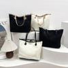 Canvas Lady Shoulder Shopper Bag Large Capacity Reusable Travel Bags  Women