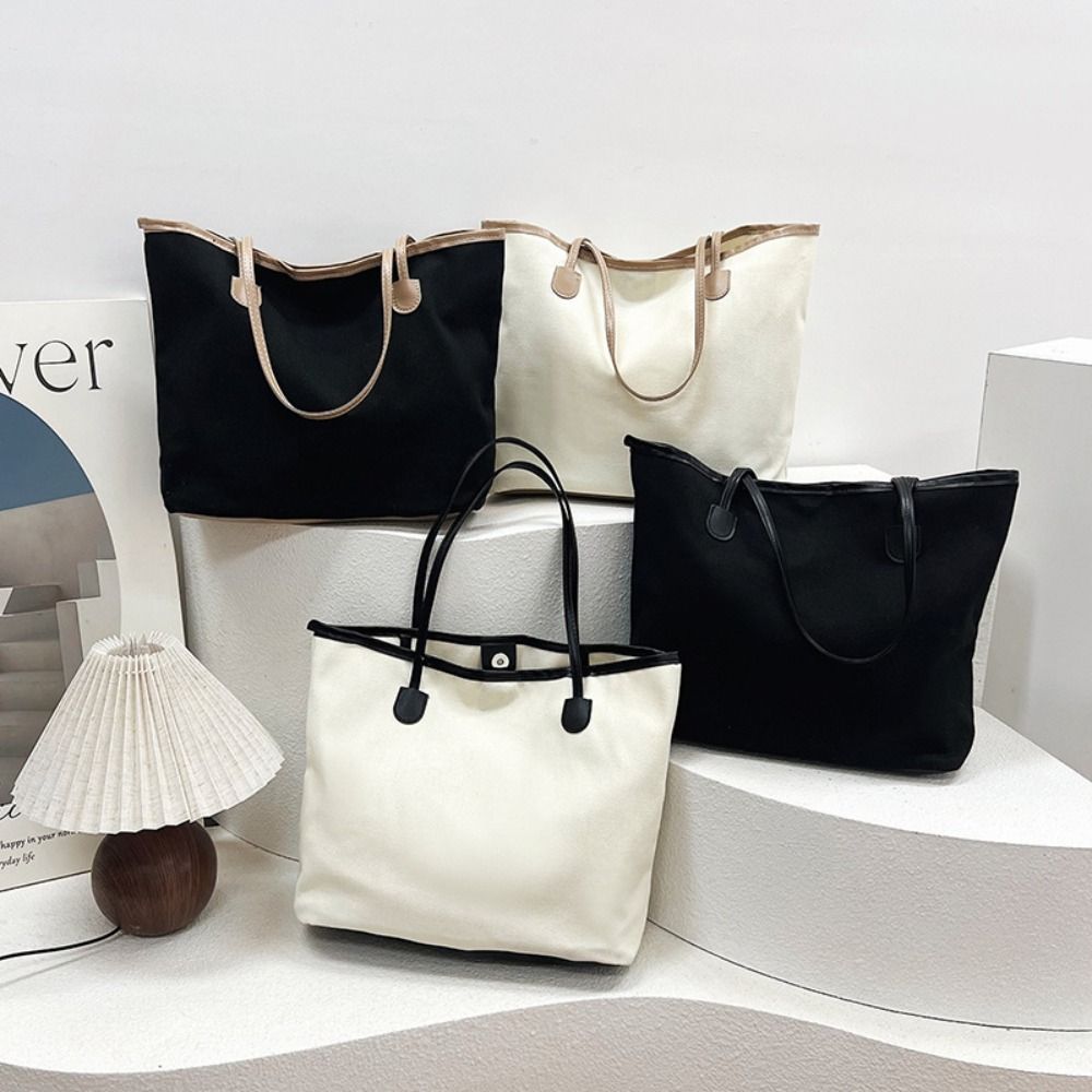 Canvas Lady Shoulder Shopper Bag Large Capacity Reusable Travel Bags  Women