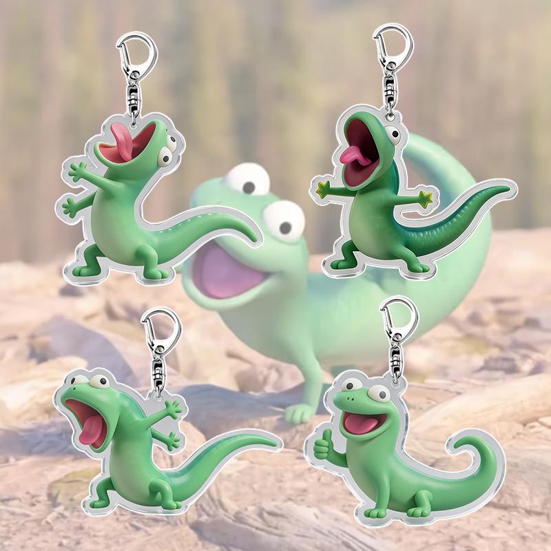 3D Printed Cute Green Lizard Tom Ornament Creative Desktop Decoration Acrylic Keychain Bags Pendent Anime Movie Merchandise Gift
