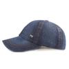 Vintage Denim Baseball Cap with Metal Badge Adjustable Washed Cotton Dad Hat