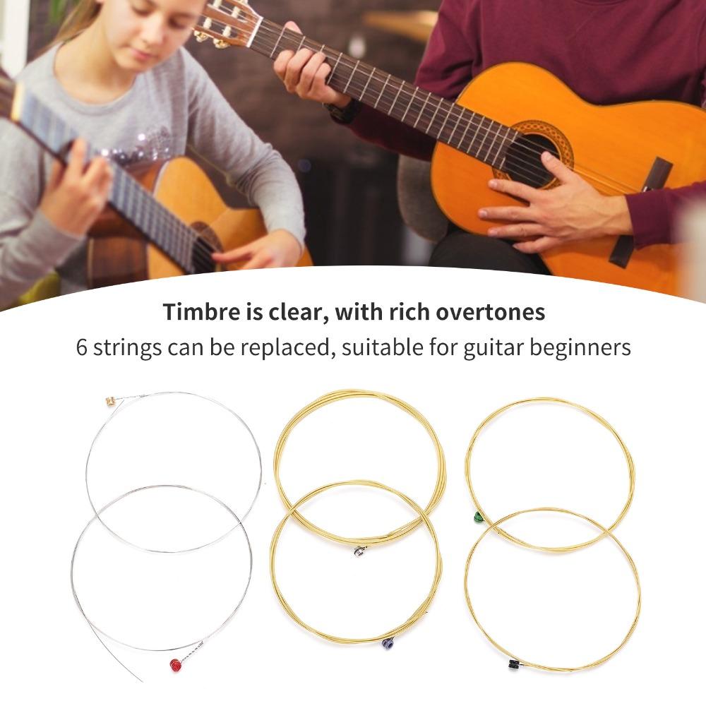 2Sets Brass Material Acoustic Guitar Strings Golden And Silver Guitar Strings For Acoustic Guitar