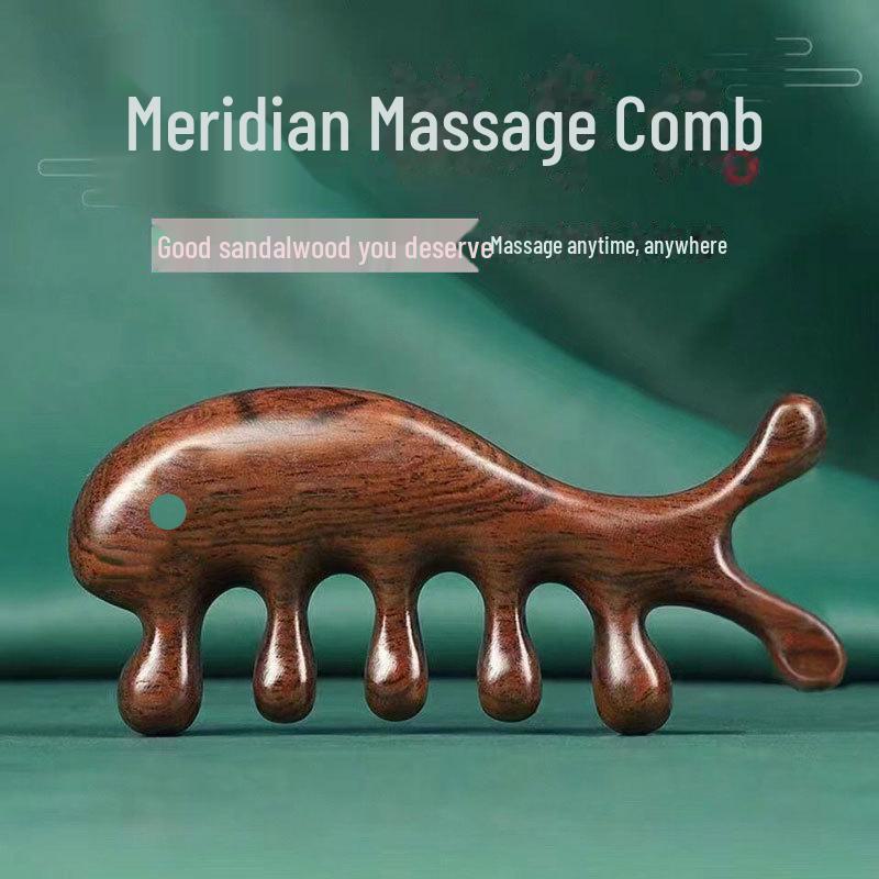 

Массажная расческа «Меридиан» из сандалового дерева: Деревянная, антистатическая, унисекс, профилактика выпадения волос, с крупными зубьями, оздоровительная лечебная расческа.