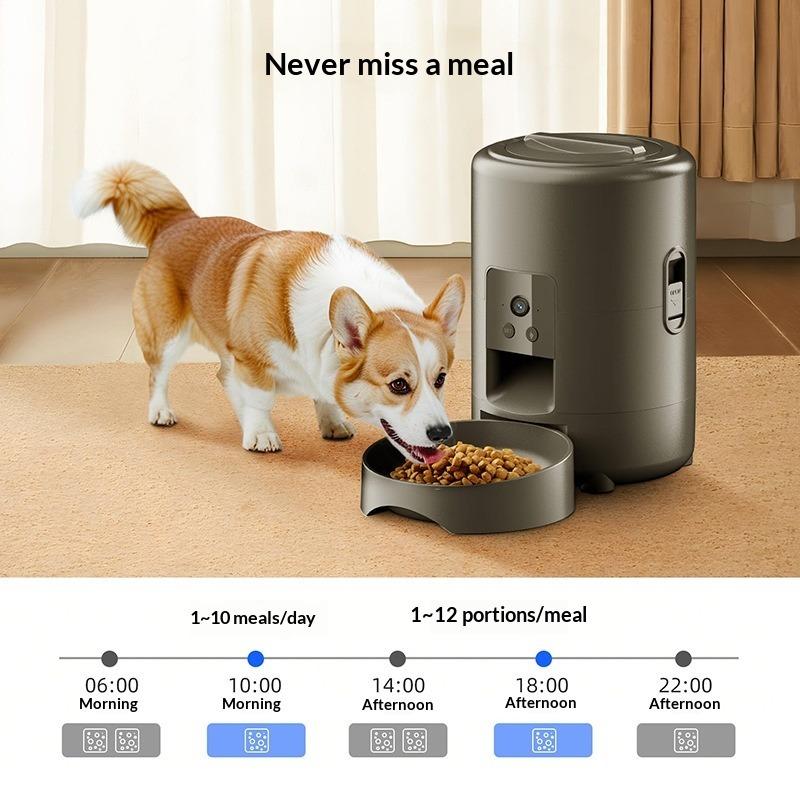 Automatischer Haustierfutterspender Katze und Hund Video-Knopf WiFi-Futterspender
