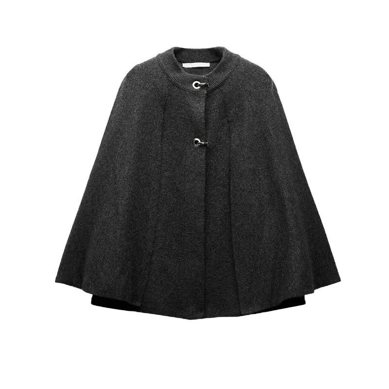 Fall and Winter New Women's Clothing European and American Leisure Cloak Design round Neck Long Sleeves Knitting Coat Outwear 2756115