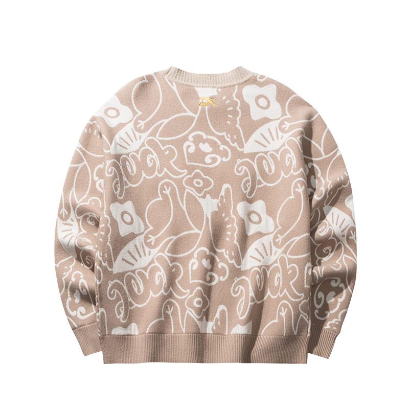 Anta Good Things Happen Series All Over Print Round Neck Comfortable Breathable Versatile Casual Loose Long Sleeve Sweater Women sweater 162518731-1