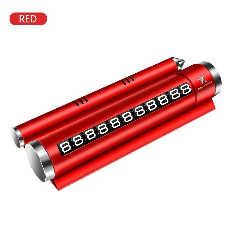 Neue temporäre Parkkarte für das Auto, drehbare Telefonnummernschilder, Aluminium-Parkplatz für Peugeot 308 408 508 RCZ 208 3008 2008 206 207 307