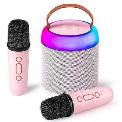 Maszyna do karaoke, przenośny głośnik Bluetooth z bezprzewodowym mikrofonem dla dorosłych i dzieci, ręczny mikrofon z dynamicznymi światłami