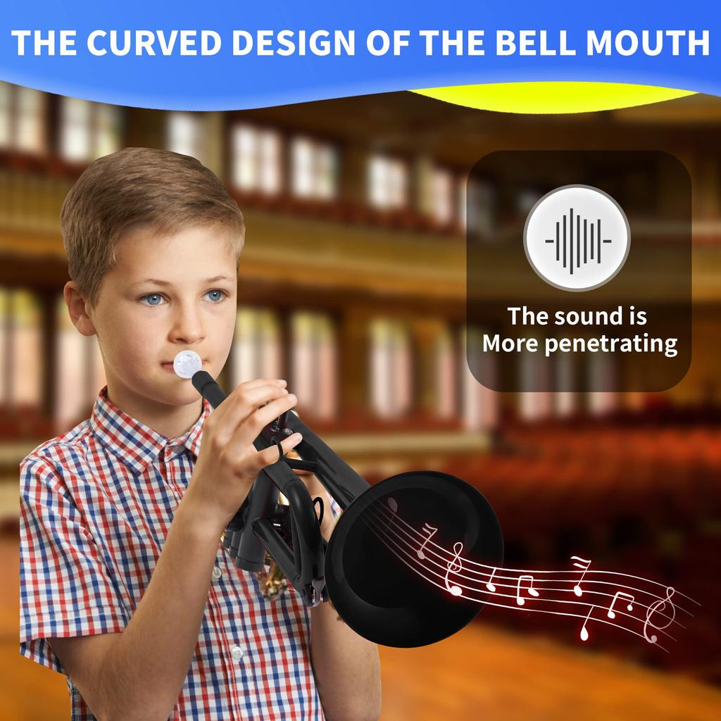 PAMPET Professionelle Kunststofftrompete C-Trompete (Schwarz)