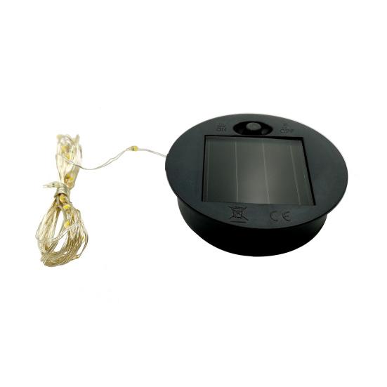 2-teiliges LED-Lampen-, rundes Solarlicht-Ersatzpanel, automatisches Aufladen, einfach zu installieren, weit verbreitetes Solarpanel mit LED-Lichterkette