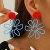 Warm Rose Characteristic Flower-shaped Earrings Beach Style Ethnic Style Exaggerated Earrings for Women