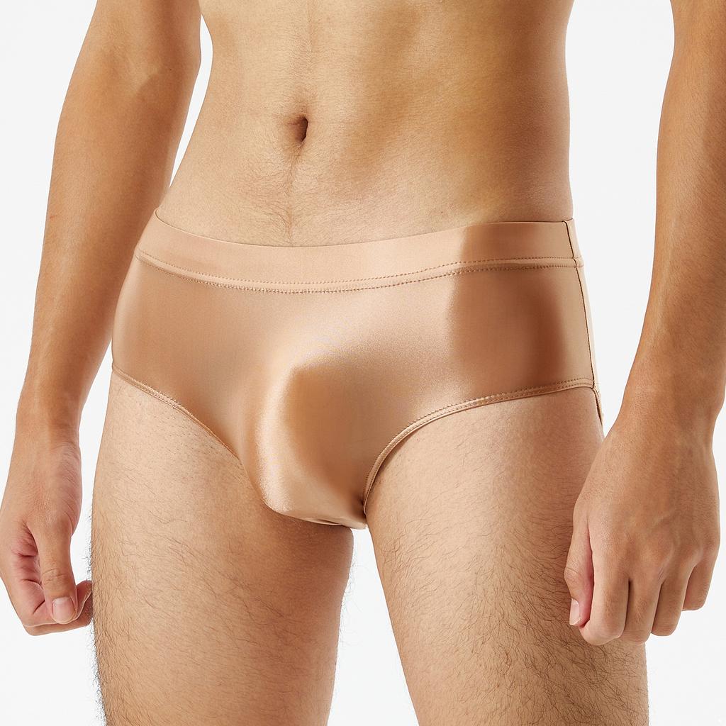 Pánské nízké kalhotky Lesklý hladký materiál Elastický pas Pohodlný střih Jednobarevné plavky
