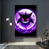 Gengar Themed Room Decor Painting Fantasy Dark Style Hd Canvas Poster Print High Quality Artwork for Pokemon Enthusiasts