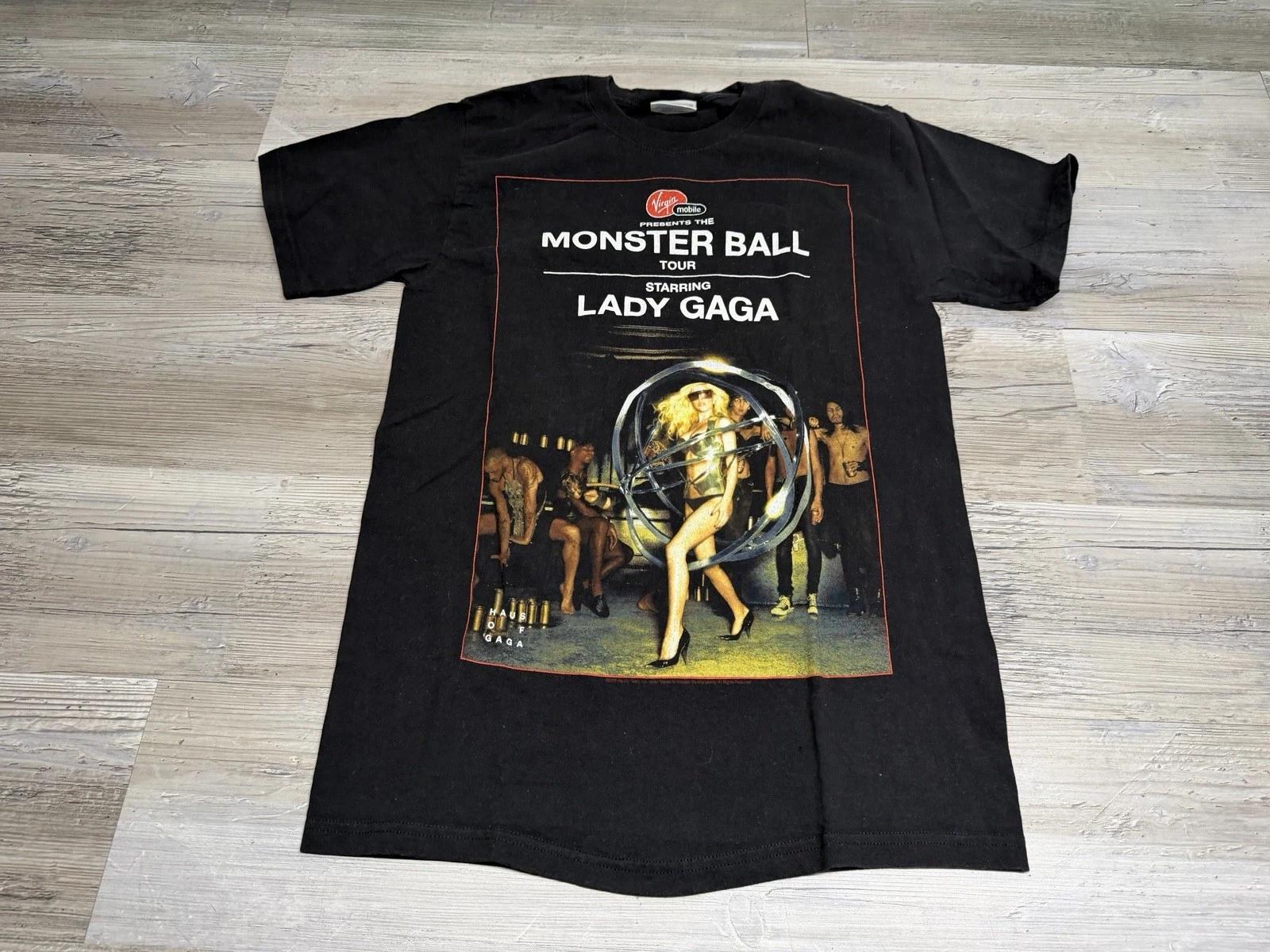 

Lady Gaga Monster Ball 2010 Tour Concert T-Shirt Virgin Mobile Sz S Short Sleeve S